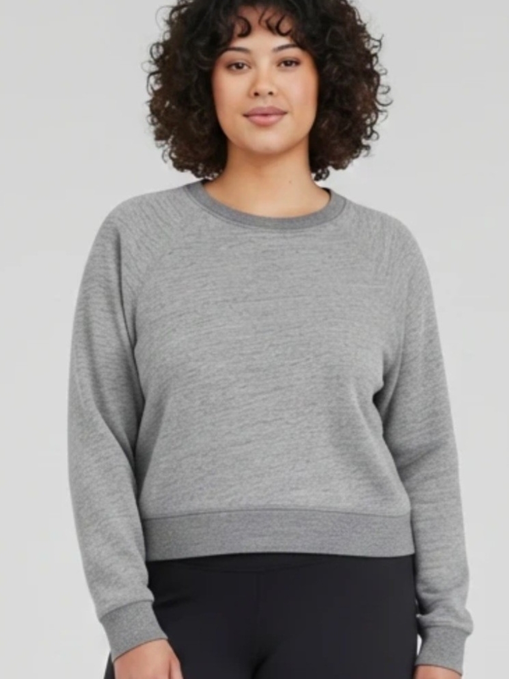 J. Crew Vintage Fleece Raglan Gray Crewneck Pullover Sweatshirt Size XXL